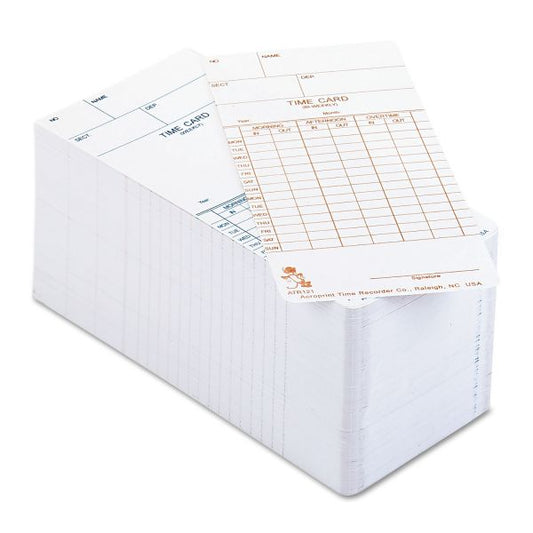 Acroprint Time Clock Cards for Acroprint ATR120, Two Sides, 3.5 x 7, 250/Pack