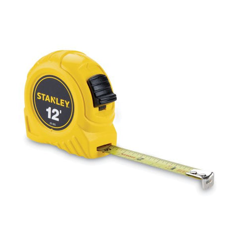 Stanley Bostitch Power Return Tape Measure w/Belt Clip, 0. 12ft, Yellow