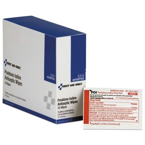 First Aid Only Refill for SmartCompliance General Business Cabinet, PVP Iodine, 50/Box