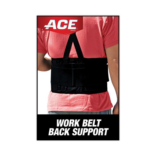 ACE Work Belt with Removable Suspenders, One Size Fits All, Up to 48" Waist Size, Black