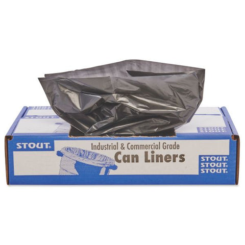 Stout by Envision Total Recycled Content Plastic Trash Bags, 10 gal, 1 mil, 24" x 24", Brown/Black, 250/Carton