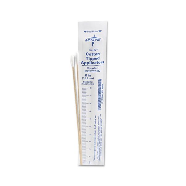 Medline Cotton-Tipped Applicators, 6", 100 Applicators/Box