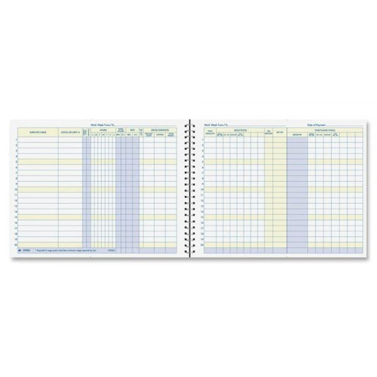 Adams Weekly Payroll Book, 8 1/2" x 11", Blue