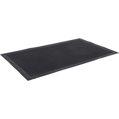 Genuine Joe Scraper Outdoor Floor Mat 36" x 60" - Rubber - Black