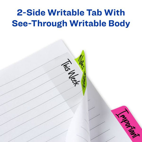 Avery Ultra Tabs Repositionable Tabs, Standard: 2" x 1.5", 1/5-Cut, Assorted Neon Colors, 48/Pack