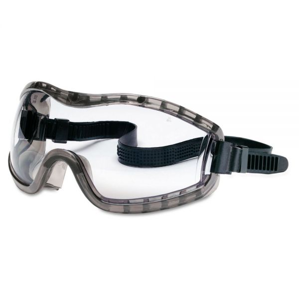 MCR Safety Stryker Safety Goggles, Chemical Protection, Black Frame