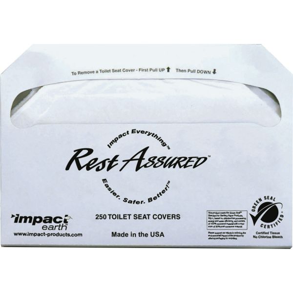 Impact Products Toilet Seat Covers Half-fold - 250 / Pack - 5000 / Carton - Paper - White