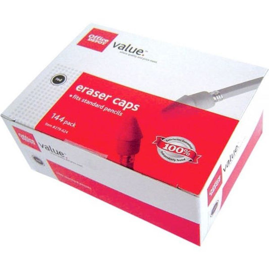 Eraser Caps, Red, Box Of 144