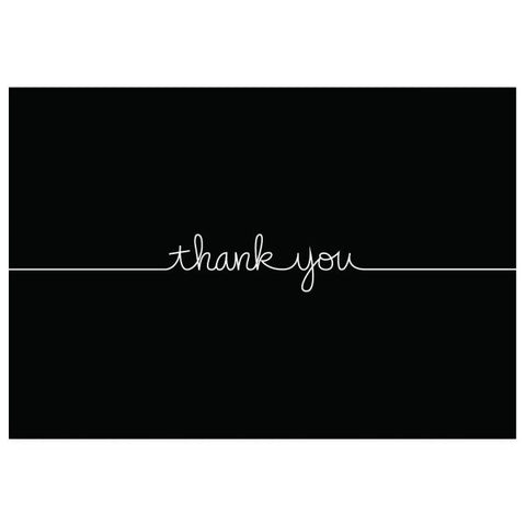 Great Papers! Grace Thank You Note Card and Envelope, 4.875" x 3.375" (folded), Black with White Script, 50 count