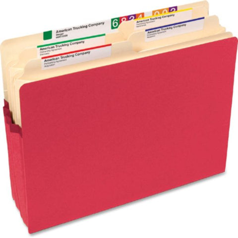 Smead Colored File Pockets, 3.5" Expansion, Letter Size, Red