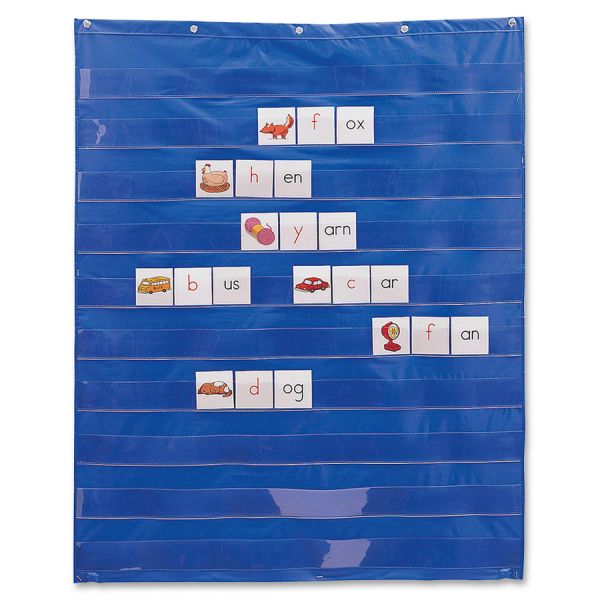 Learning Resources Standard Pocket Chart 33.50" x 42" - 10 Pockets - Nylon - Blue