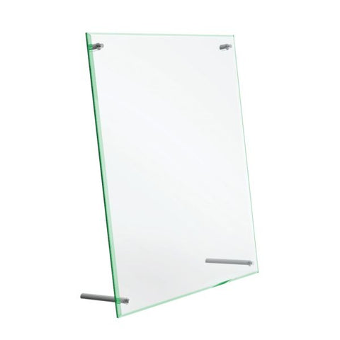 deflecto Superior Image Beveled Edge Sign Holder, Letter Insert, Clear/Green-Tinted Edges