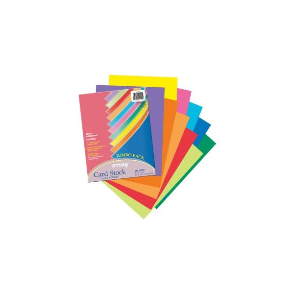 Pacon Array Card Stock, 65 lb Cover Weight, 8.5 x 11, Assorted Lively Colors, 250/Pack