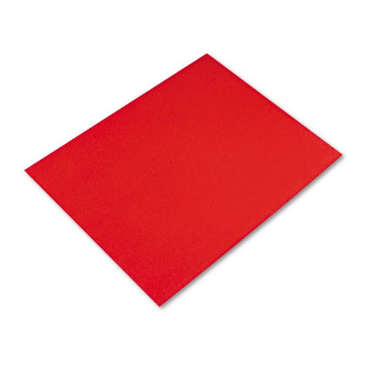 Pacon Four-Ply Railroad Board, 22 x 28, Red, 25/Carton