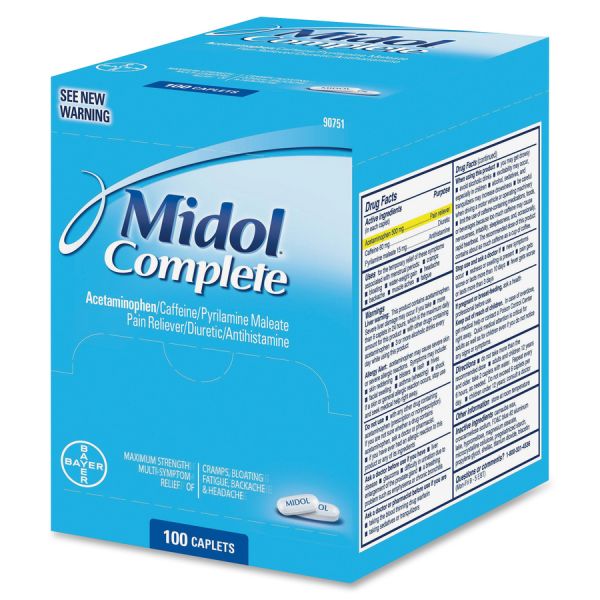 Midol Complete Menstrual Caplets, Two-Pack, 50 Packs/Box