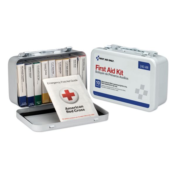 First Aid Only Unitized First Aid Kit for 10 People, 65 Pieces, OSHA/ANSI, Metal Case