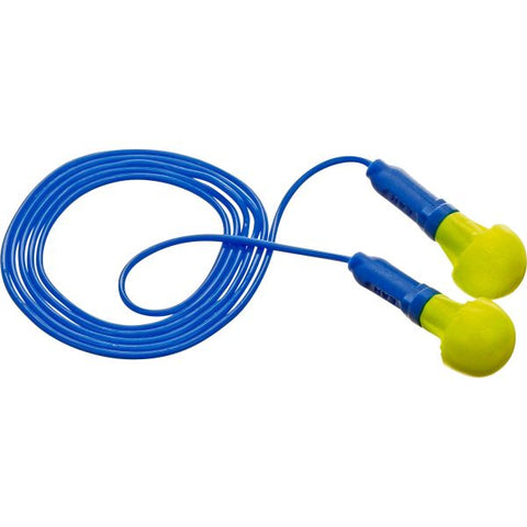 3M E·A·R Push-Ins Earplugs, Corded, 28NRR, Yellow/Blue, 200 Pairs