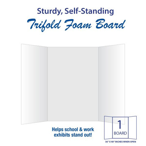 White Tri-Fold Presentation Foam Board White Tri-Fold Presentation Foam Board, 36"x48"