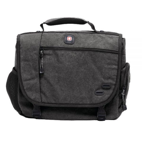 Wenger Zinc Cotton Computer Briefcase For 14.1" Laptops, Gray or Green (no color choice)