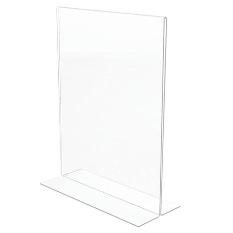 Stand-Up Sign Holder, Vertical, 11"H x 8-1/2"W, Clear, Pack of 4