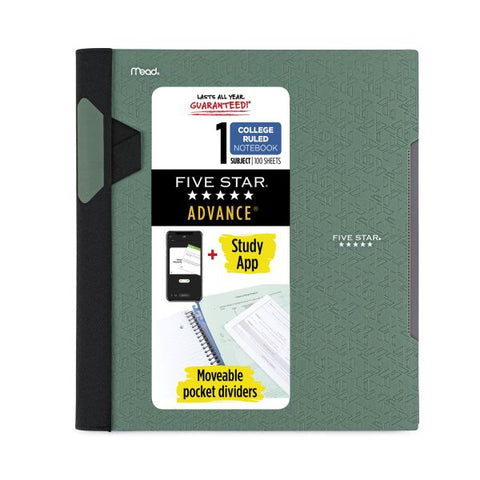 Five Star Advance Wirebound Notebook, 1 Subject, Medium/College Rule, Randomly Assorted Covers, 11
