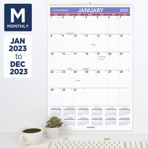 AT-A-GLANCE Monthly 2023 RY Wall Calendar, Large, 20" x 30"