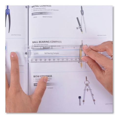 Westcott 12" Magnifying Ruler, Standard/Metric, Plastic, Clear