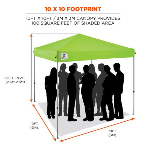 Ergodyne Instant Shelter Canopy Canopy StyleLime - Polyester, Polyurethane - Steel Frame