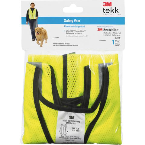 3M Reflective Safety Vest Polyester - 1 Each - Yellow, Silver