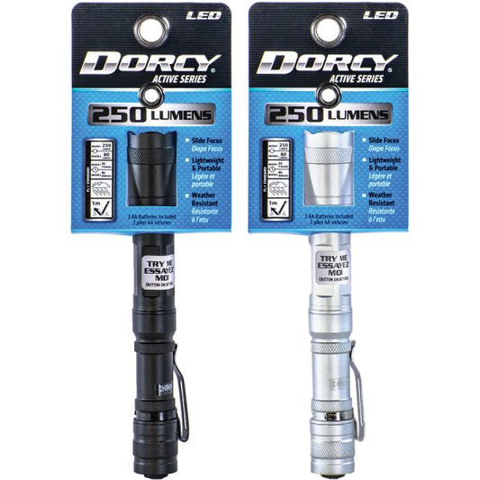 Dorcy Active Series Lightweight Flashlight AA - Metal, Aircraft Aluminum - Black