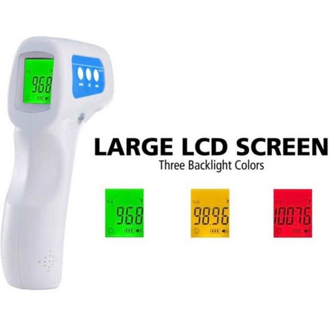 Sourcingpartner Noncontact Infrared Thermometer Easy to Read, Memory Function, Backlight, Auto-off - For Forehead, Body, Room, Surface - White