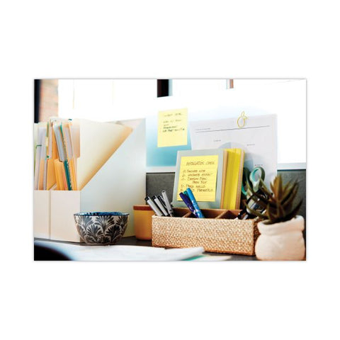 Post-it Pop-up Notes Super Sticky Pop-up Note Dispenser/Value Pack, For 4 x 4 Pads, Black/Clear, Includes (3) Canary Yellow Super Sticky Pop-up Pad