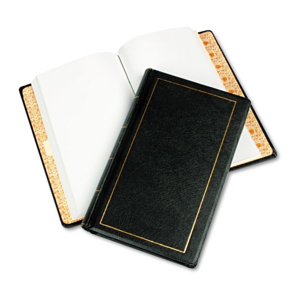 Wilson Jones Looseleaf Corporation Minute Book, 1 Subject, Unruled, Black/Gold Cover, 14 x 8.5, 250 Sheets