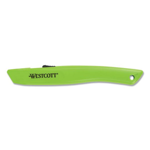 Westcott Safety Ceramic Blade Box Cutter, 0.5" Blade, 6.15" Plastic Handle, Green