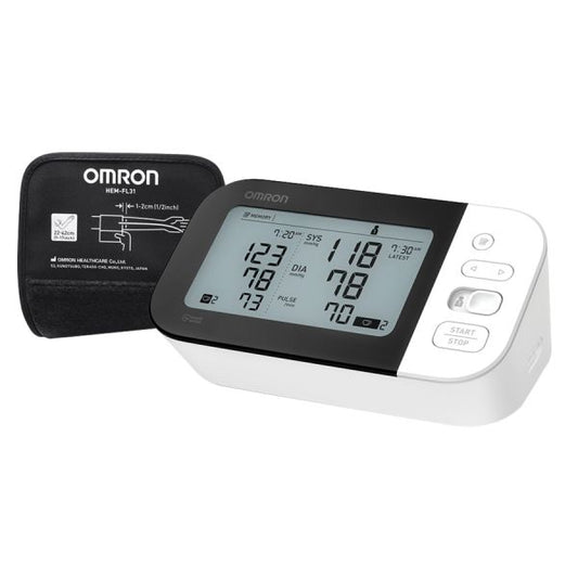 Omron 7 Series Wireless Upper Arm Blood Pressure Monitor For Blood Pressure - Irregular Heartbeat Detection, LCD Display, Memory Storage