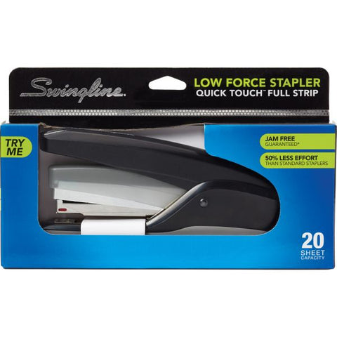 Swingline QuickTouch Reduced Effort Full Strip Stapler, 20-Sheet Capacity, Black/Gray