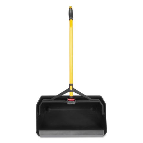 Rubbermaid Commercial Maximizer Heavy-Duty Stand Up Debris Pan, 20.44w x 29h, Plastic, Yellow/Black