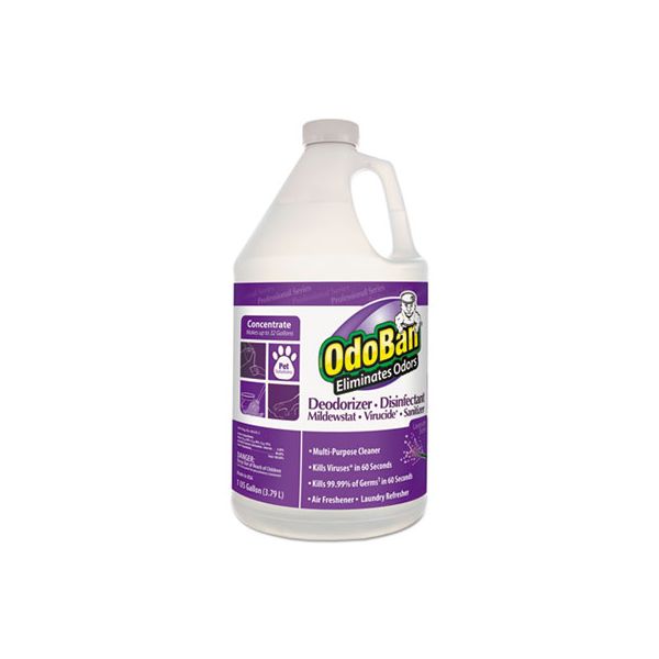 OdoBan Concentrate Odor Eliminator and Disinfectant, Lavender Scent, 1 gal Bottle, 4/Carton