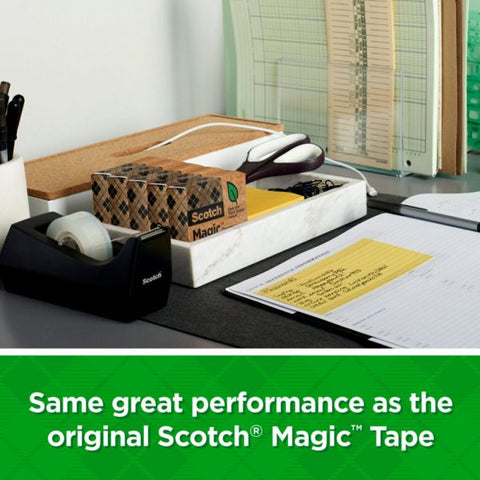 Scotch Magic Greener Tape, 1" Core, 0.75" x 75 ft, Clear, 10/Pack