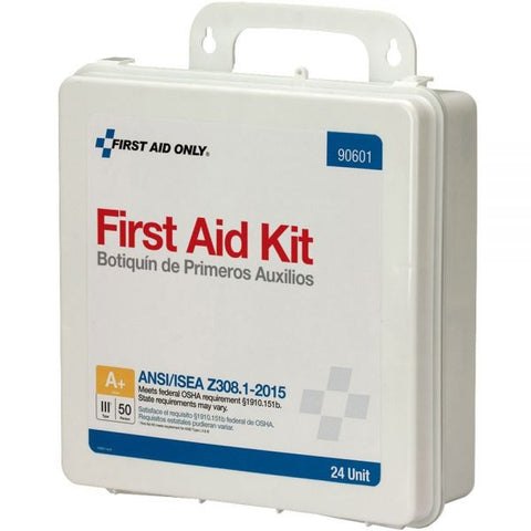 First Aid Only Unitized Weatherproof ANSI Class A+ First Aid Kit for 50 People, 24 Pieces, Plastic Case