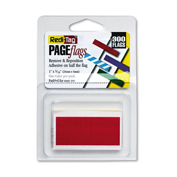 Redi-Tag Removable/Reusable Page Flags, Red, 300/Pack