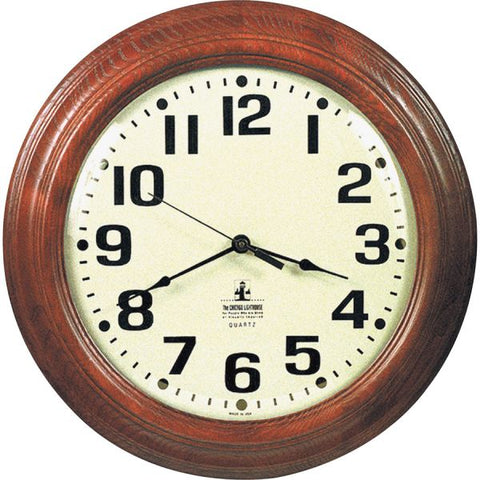 Skilcraft Mahogany Wall Clock 16" Diameter - Analog - Quartz - Requires 1 "AA" Battery