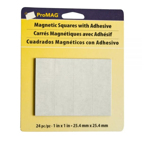 ProMAG Magnetic Squares, 1", Black/White, Pack Of 24