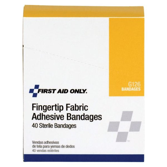 First Aid Only Fingertip Bandages, 1.88 x 2, 40/Box