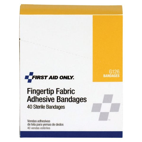 First Aid Only Fingertip Bandages, 1.88 x 2, 40/Box