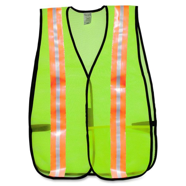 MCR Safety Mesh General Purpose Safety Vest Mesh - 1 Each - Lime