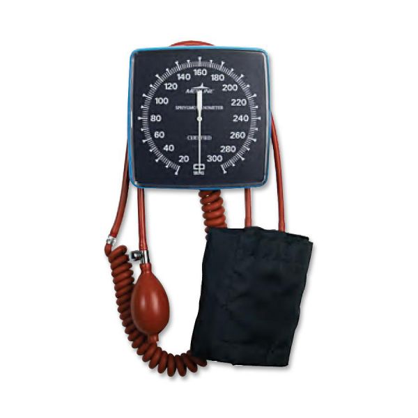 Medline Wall-mount Aneroid Sphygmomanometer Aldult Size Cuff - Wall-Mount - Glow In The Dark Numbers - Orange/Red