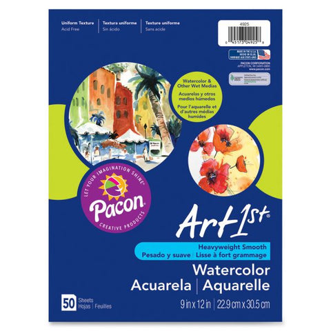 Art1st Watercolor Paper Pad 9" x 12" - White - 90 lb Paper Weight - 50 Sheets/ Pack