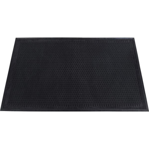 Genuine Joe Scraper Outdoor Floor Mat 36" x 60" - Rubber - Black