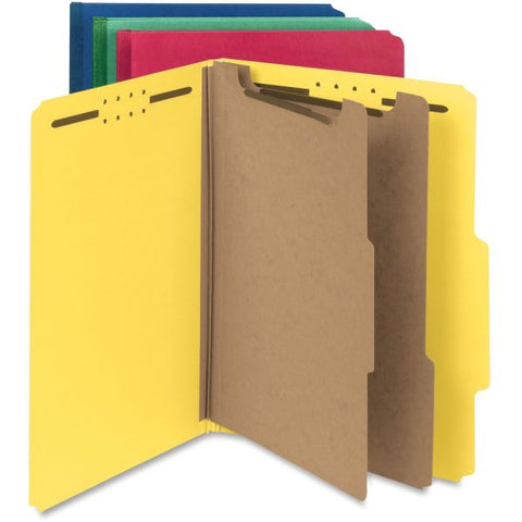 Smead Recycled Pressboard Classification Folders, 2" Expansion, 2 Dividers, 6 Fasteners, Letter Size, Dark Blue, 10/Box